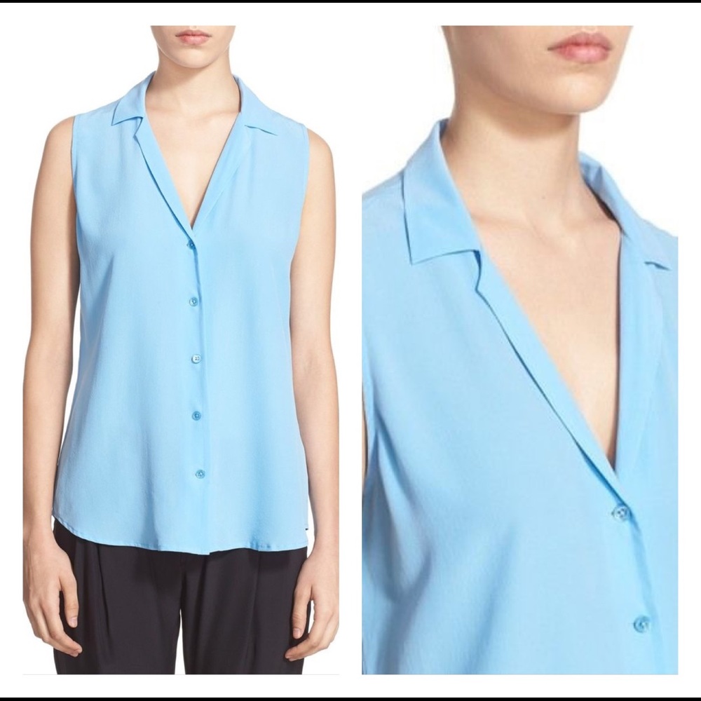 Equipment Adalyn sleeveless blouse Parisian Blue
